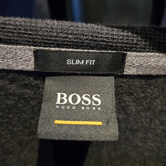 Hugo Boss Men's Cotton Waffle Henley Long Sleeve Shirt Size Int XXL - Picture 3 of 8